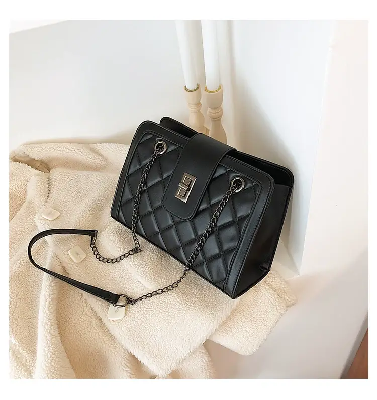 Black Quilted Women's Shoulder Bag 2024 Korean Style — feature 20