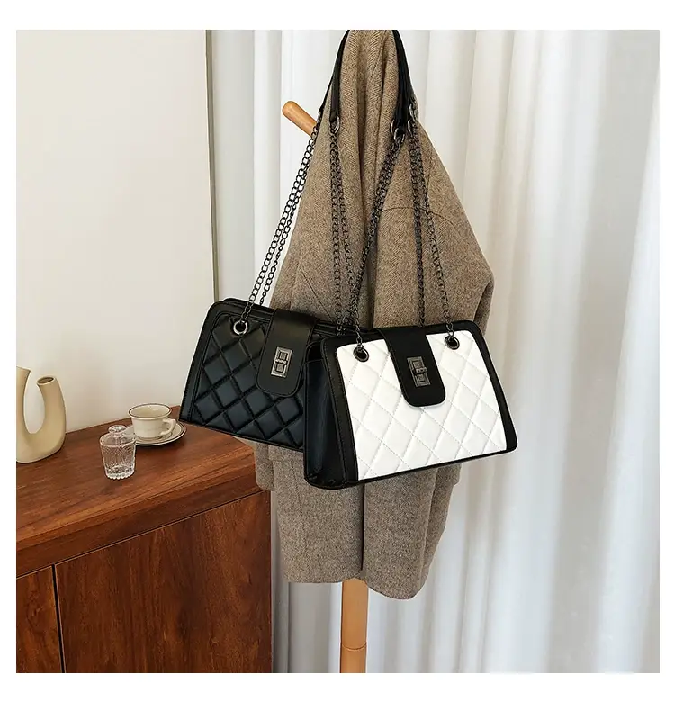 Black Quilted Women's Shoulder Bag 2024 Korean Style — feature 23
