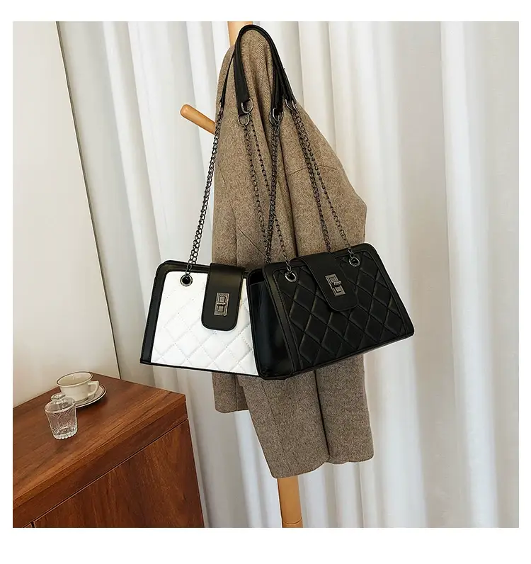 Black Quilted Women's Shoulder Bag 2024 Korean Style — feature 27