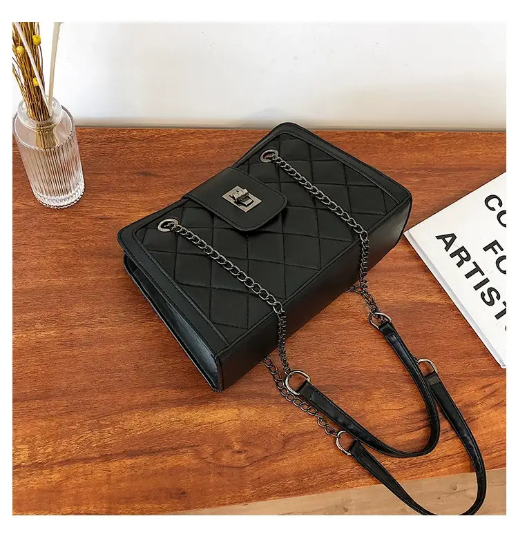 Black Quilted Women's Shoulder Bag 2024 Korean Style — feature 34