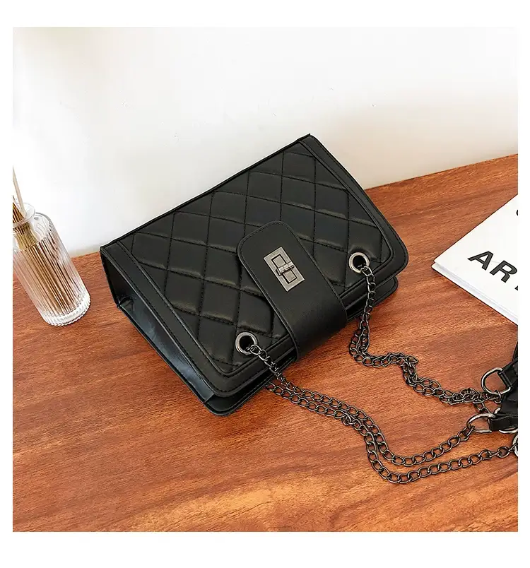 Black Quilted Women's Shoulder Bag 2024 Korean Style — feature 35