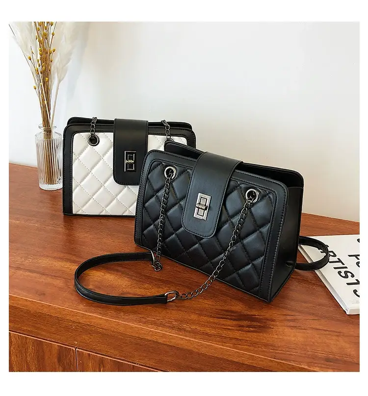 Black Quilted Women's Shoulder Bag 2024 Korean Style — feature 37
