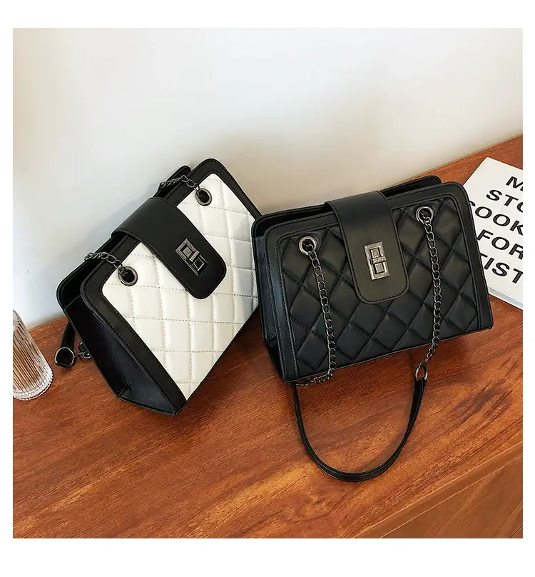 Black Quilted Women's Shoulder Bag 2024 Korean Style — feature 39