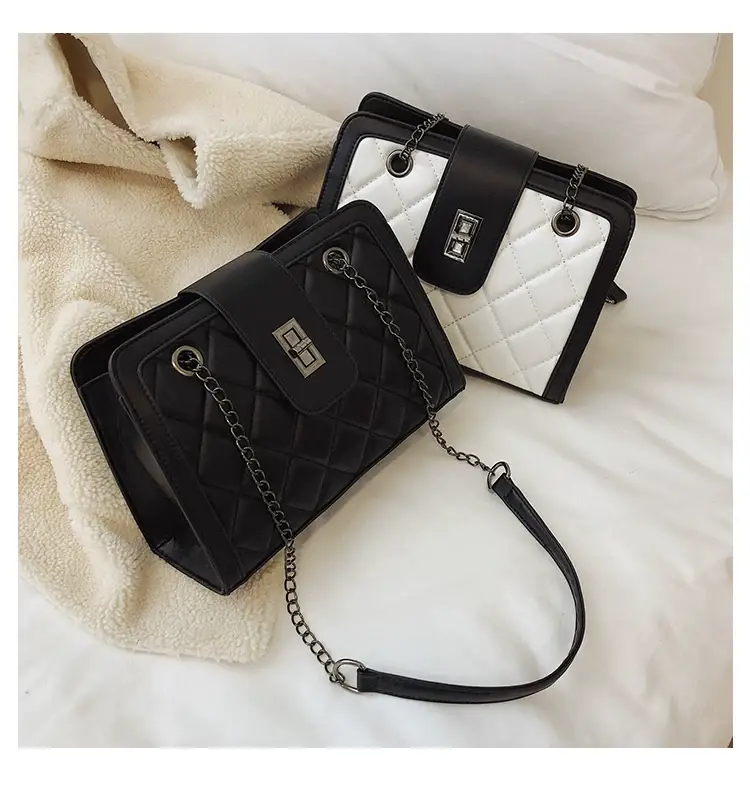 Black Quilted Women's Shoulder Bag 2024 Korean Style — feature 43