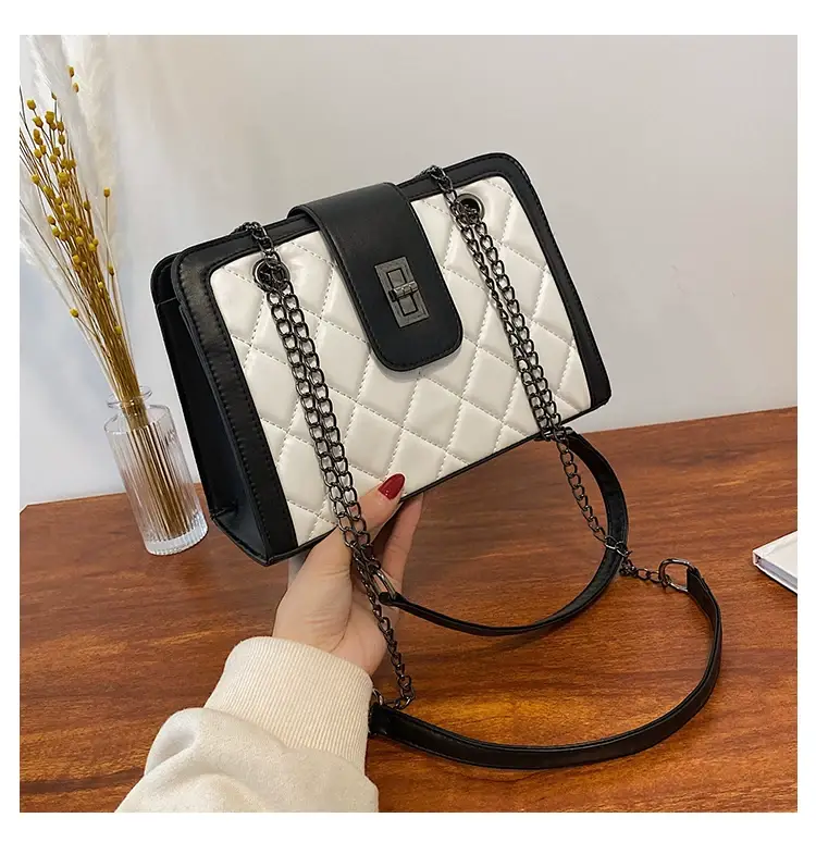 Black Quilted Women's Shoulder Bag 2024 Korean Style — feature 46