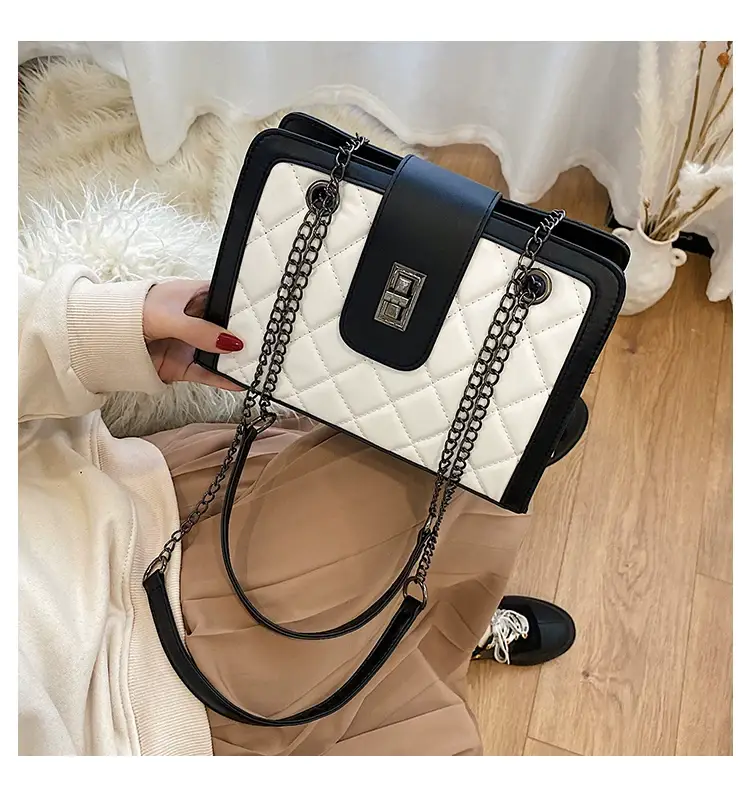 Black Quilted Women's Shoulder Bag 2024 Korean Style — feature 47