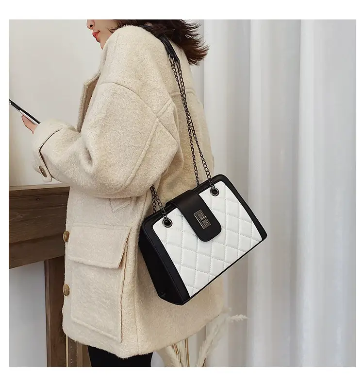 Black Quilted Women's Shoulder Bag 2024 Korean Style — feature 49
