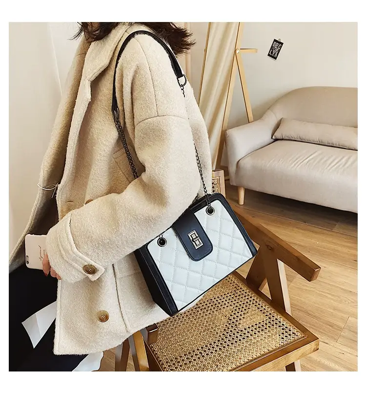 Black Quilted Women's Shoulder Bag 2024 Korean Style — feature 52