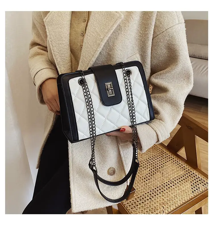 Black Quilted Women's Shoulder Bag 2024 Korean Style — feature 54
