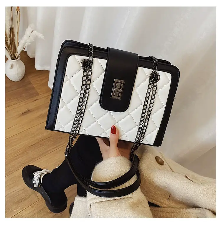Black Quilted Women's Shoulder Bag 2024 Korean Style — feature 55