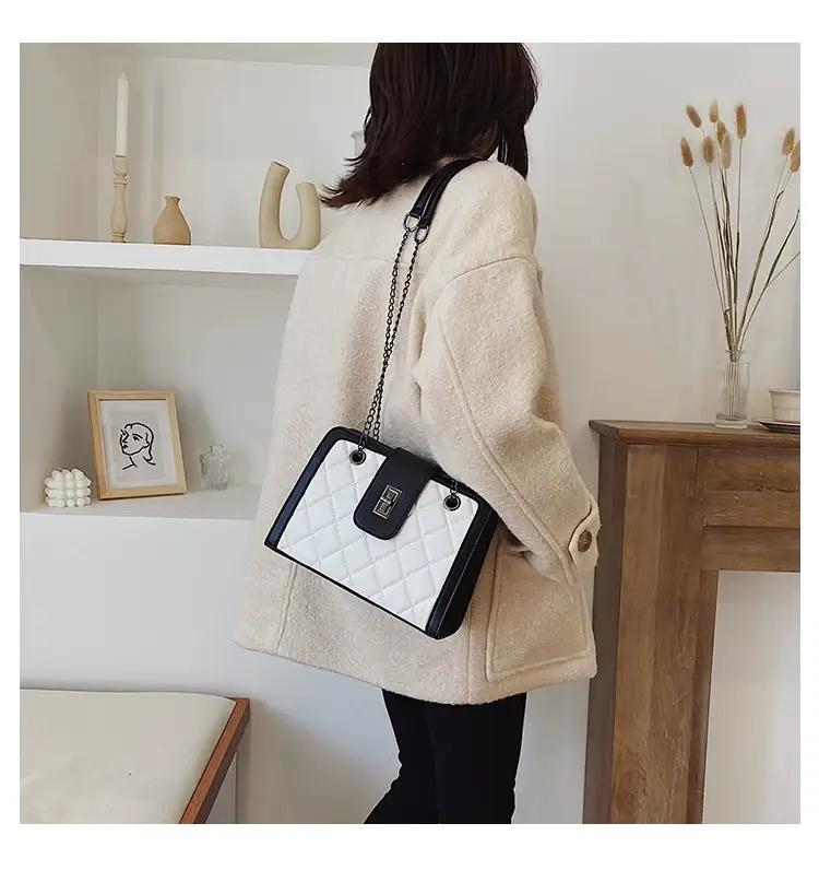 Black Quilted Women's Shoulder Bag 2024 Korean Style — feature 58