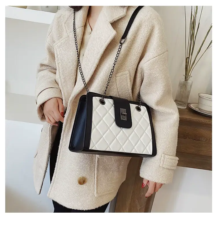 Black Quilted Women's Shoulder Bag 2024 Korean Style — feature 64