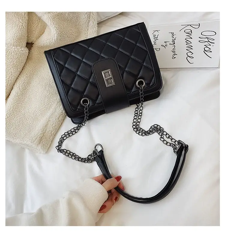 Black Quilted Women's Shoulder Bag 2024 Korean Style — feature 83