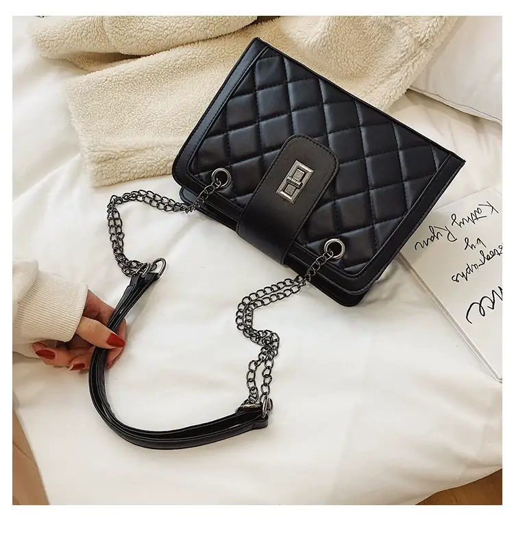 Black Quilted Women's Shoulder Bag 2024 Korean Style — feature 88