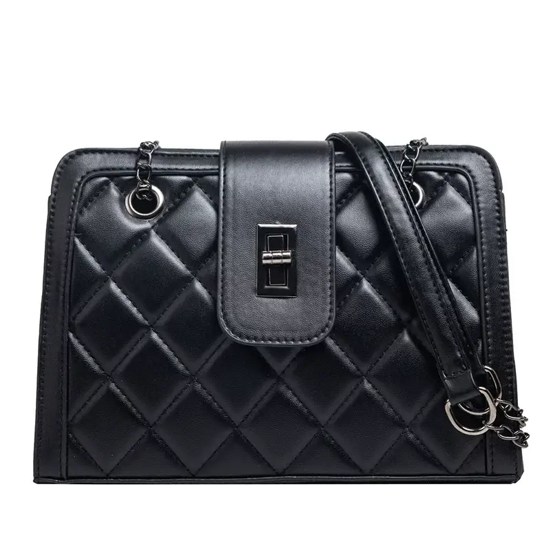 Black Quilted Women's Shoulder Bag 2024 Korean Style — feature 92