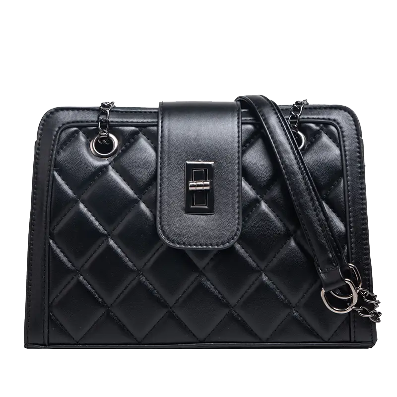 Black Quilted Women's Shoulder Bag 2024 Korean Style — feature 93