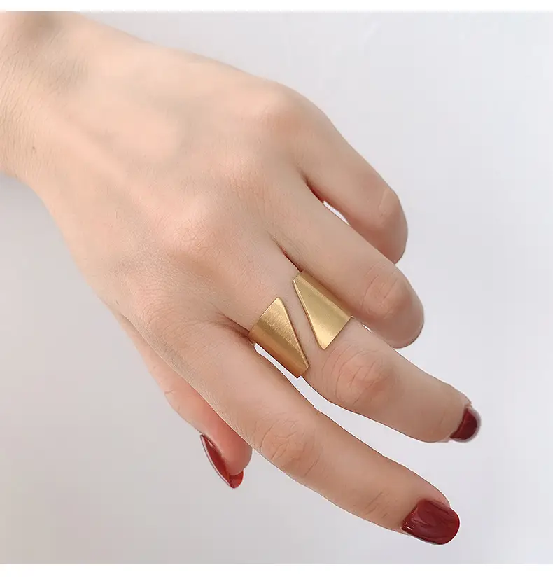 Gold Open Face Titanium Ring for Men — feature 4