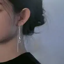 Asymmetric Star Ear Chain with Tassel & Cross Earrings — feature 10