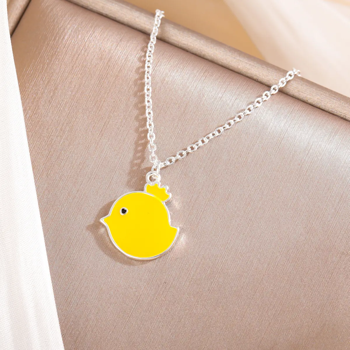 Yellow Chicken Pendant Necklace for Women - Image 2