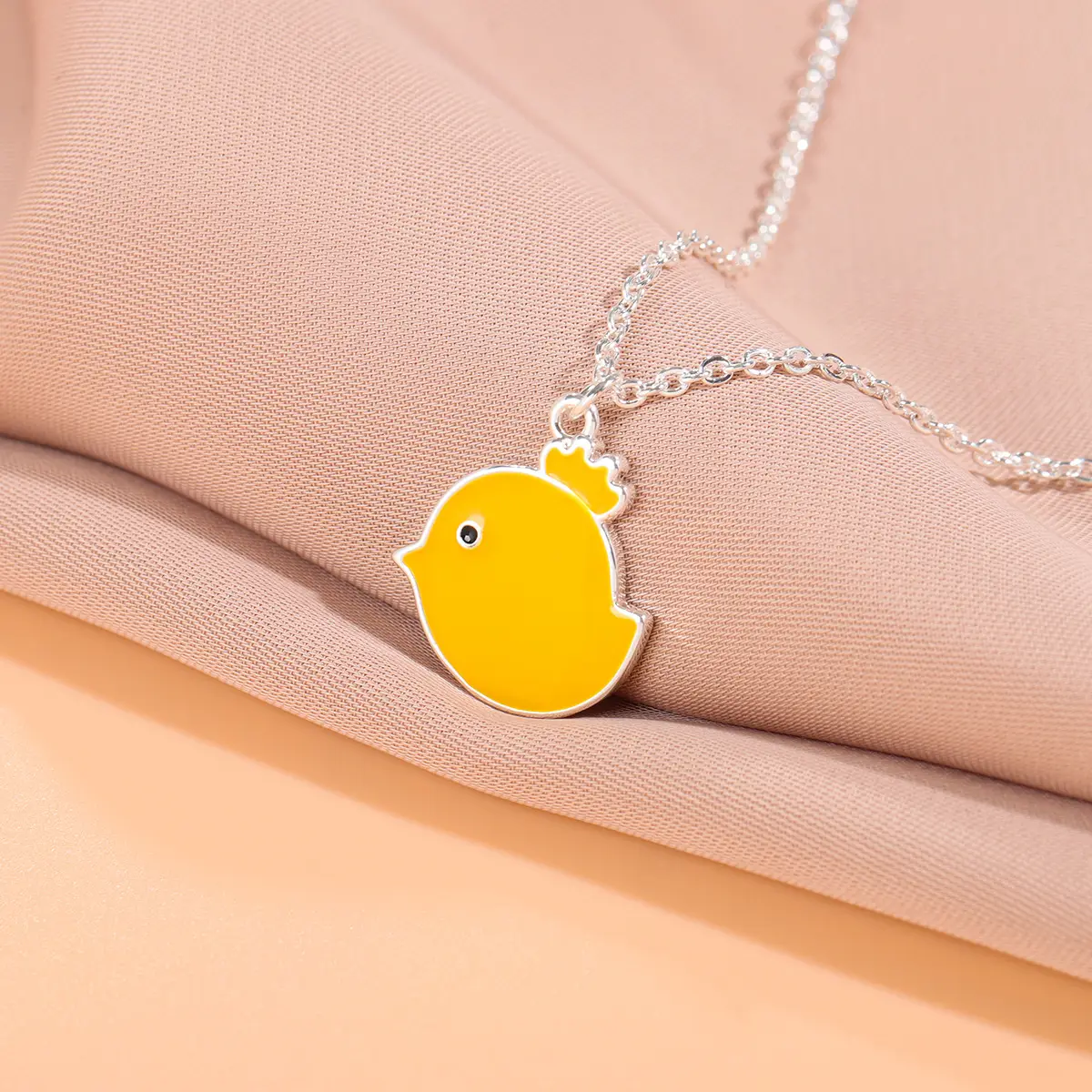 Yellow Chicken Pendant Necklace for Women - Image 3