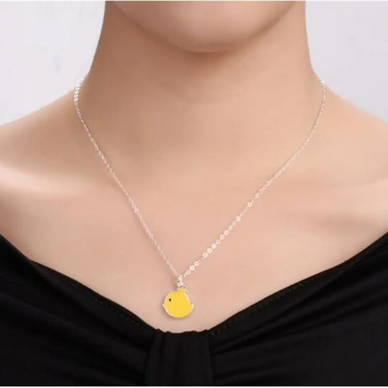 Yellow Chicken Pendant Necklace for Women - Image 4