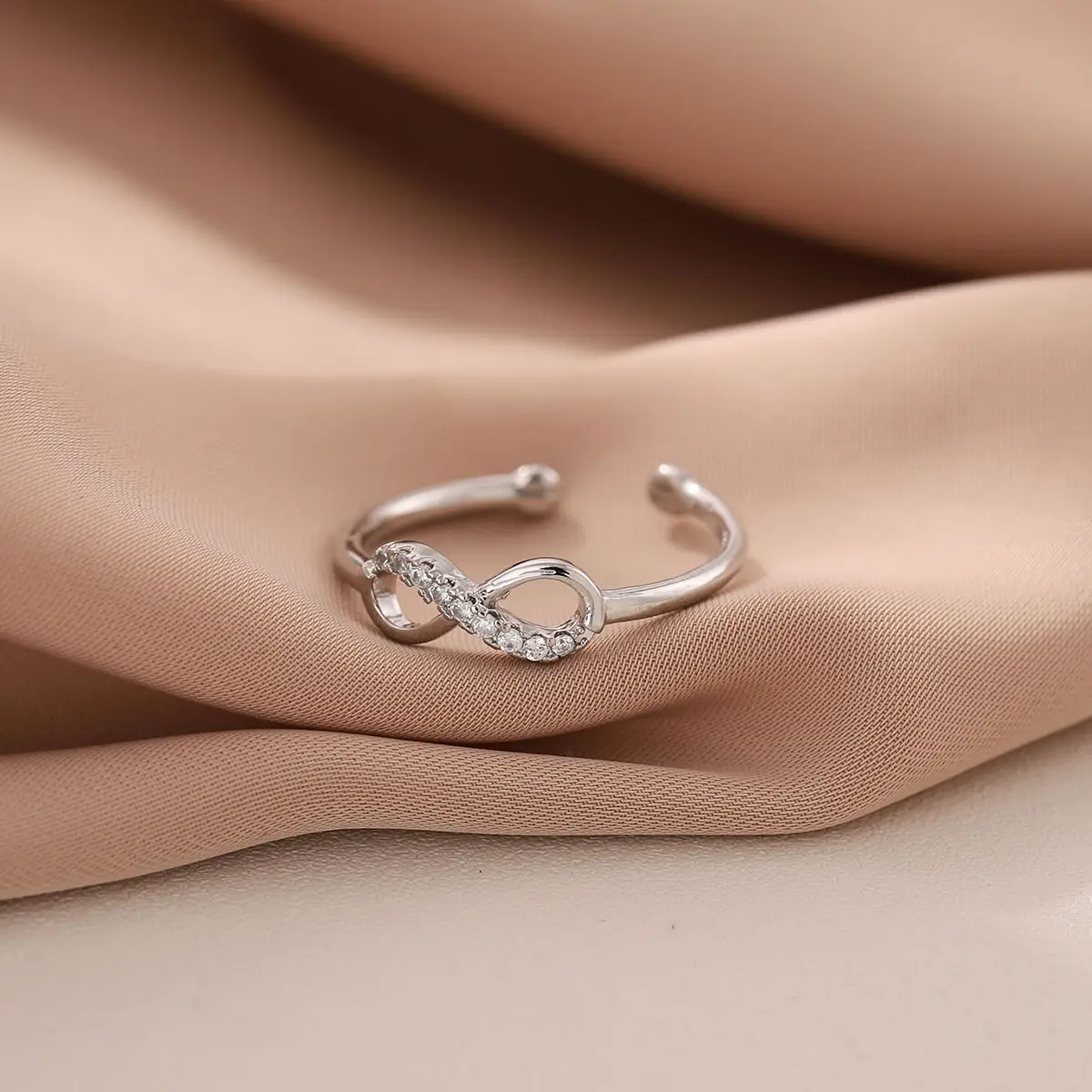 Women's Diamond Ring with 8-Character Personality Design - Image 2