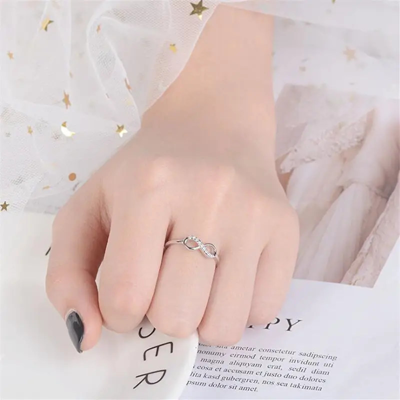 Women's Diamond Ring with 8-Character Personality Design - Image 4