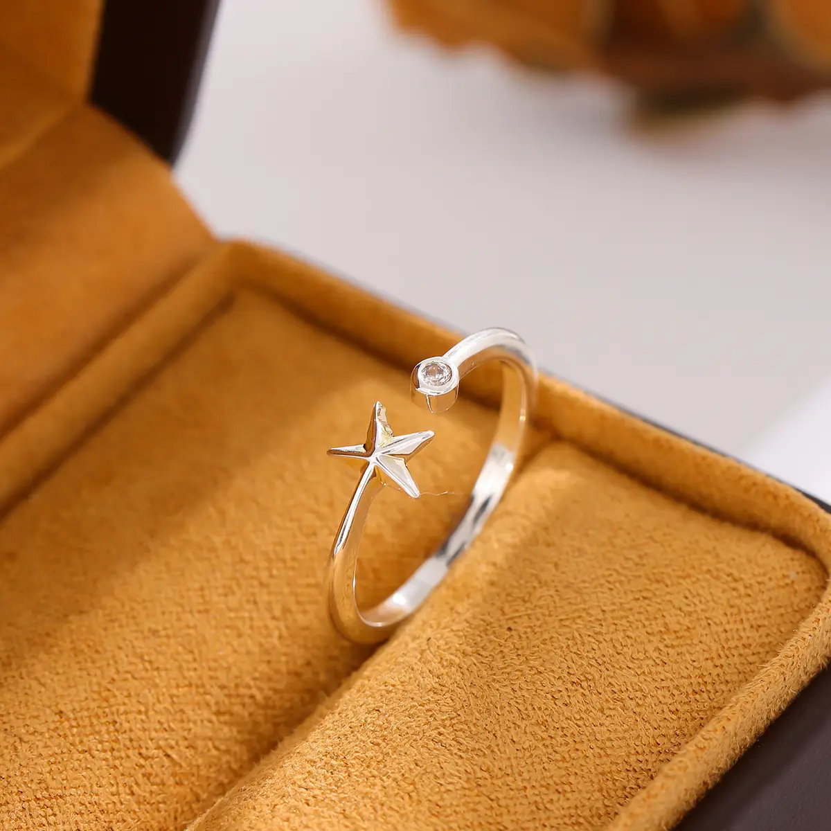 Diamond Starfish Open Ring for Women Silver