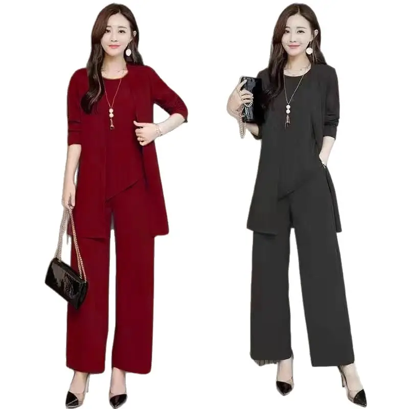 Women Western Three-Piece Suit Brown Black Wide Leg Pants - Image 16