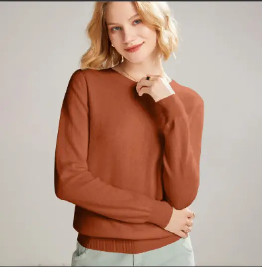 Women's Blue Knitted Crewneck Long Sleeve Shirt Large - Image 29