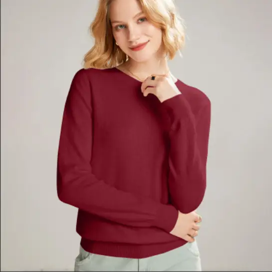 Women's Blue Knitted Crewneck Long Sleeve Shirt Large - Image 32