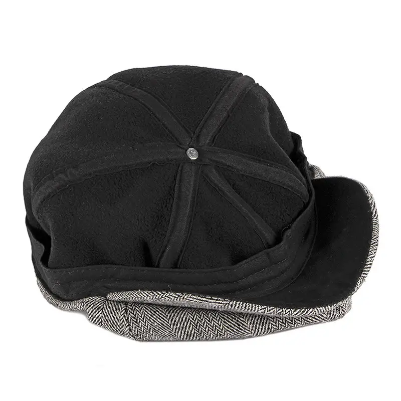 Men's Herringbone Cap Autumn Winter Warm Gray