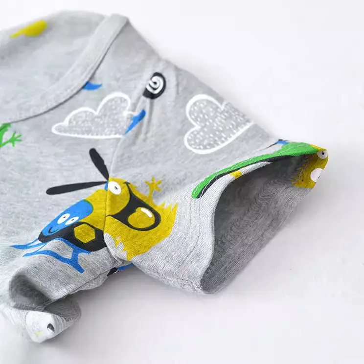 Kids Cartoon T-Shirt Gray Boys Summer Wear - Image 3