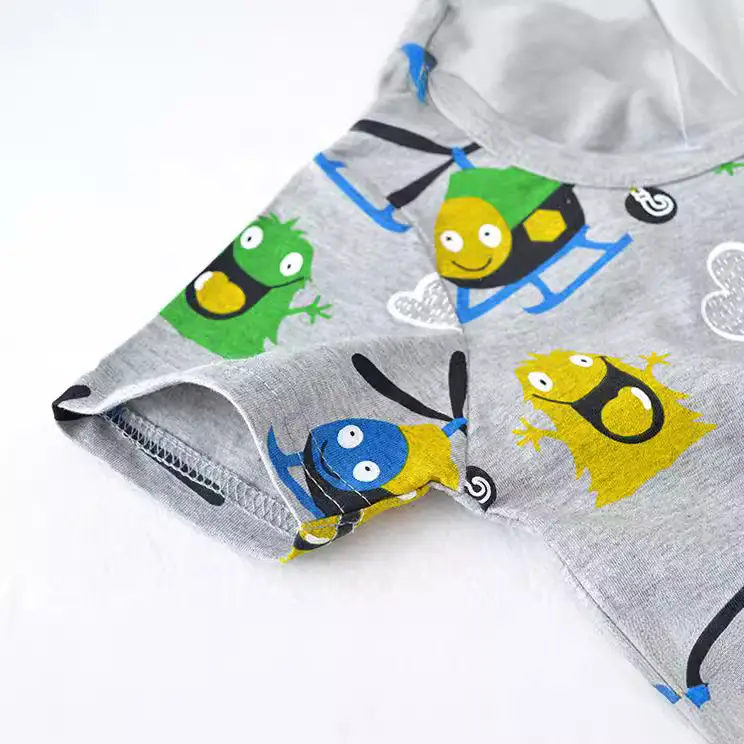 Kids Cartoon T-Shirt Gray Boys Summer Wear - Image 4