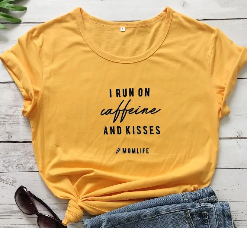 I Run On Caffeine and Kisses T-Shirt Green