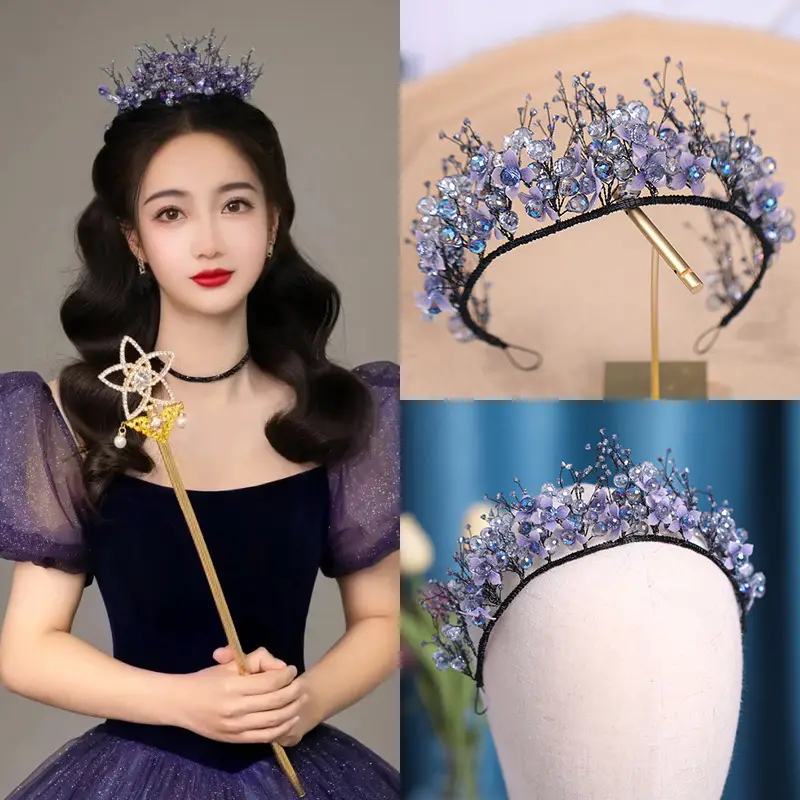 Korean Style Floral Pearl Bridal Hairband — feature 10
