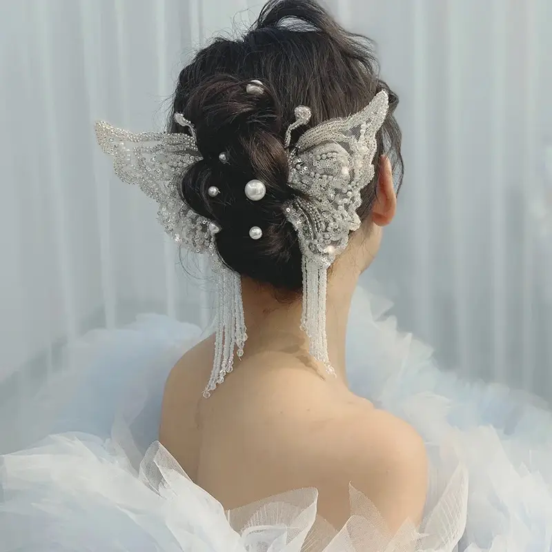 Korean Style Floral Pearl Bridal Hairband — feature 2