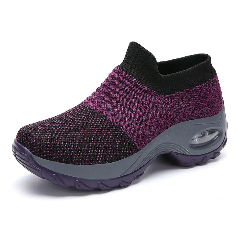 1839 cross-border women's shoes plus size spring air cushion increased socks mouth dance shoes fly woven breathable middle-aged and elderly mother shoes - Image 5