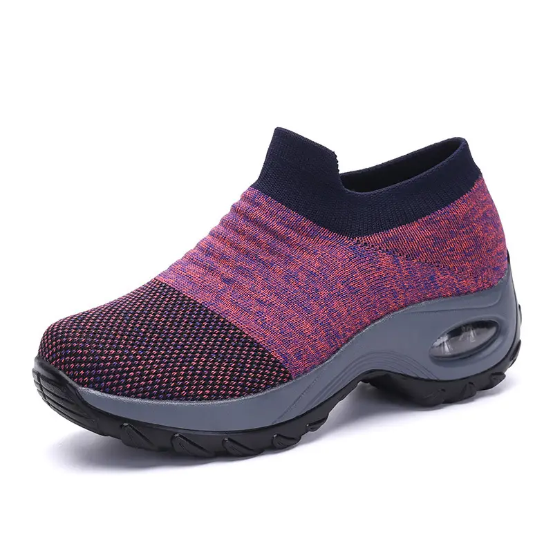 1839 cross-border women's shoes plus size spring air cushion increased socks mouth dance shoes fly woven breathable middle-aged and elderly mother shoes - Image 6