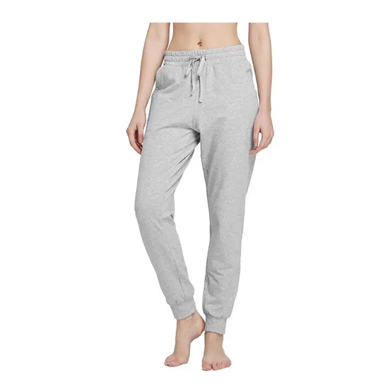 Women Blue Cotton Yoga Jogging Pants Casual Sports Wear
