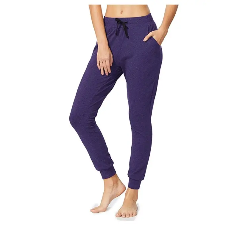 Women Blue Cotton Yoga Jogging Pants Casual Sports Wear