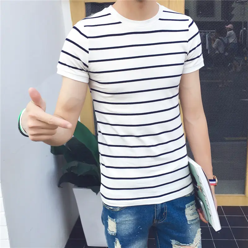 Men Black Slim Fit T-Shirt Shorts Set Korean Casual