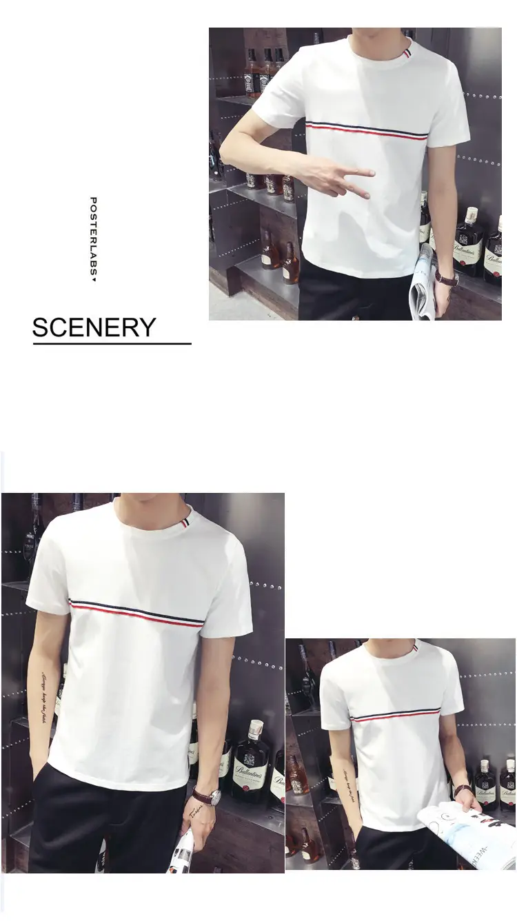 Men Black Slim Fit T-Shirt Shorts Set Korean Casual — feature 3