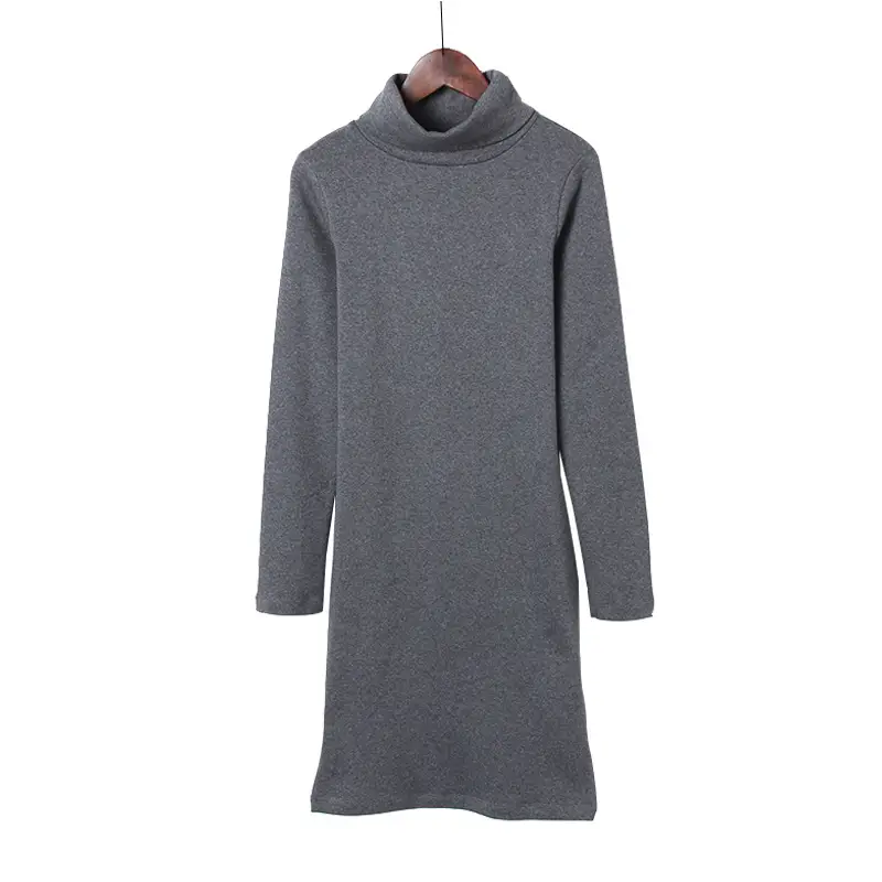 Black Slim Fit Long Sleeve Winter Dress for Women