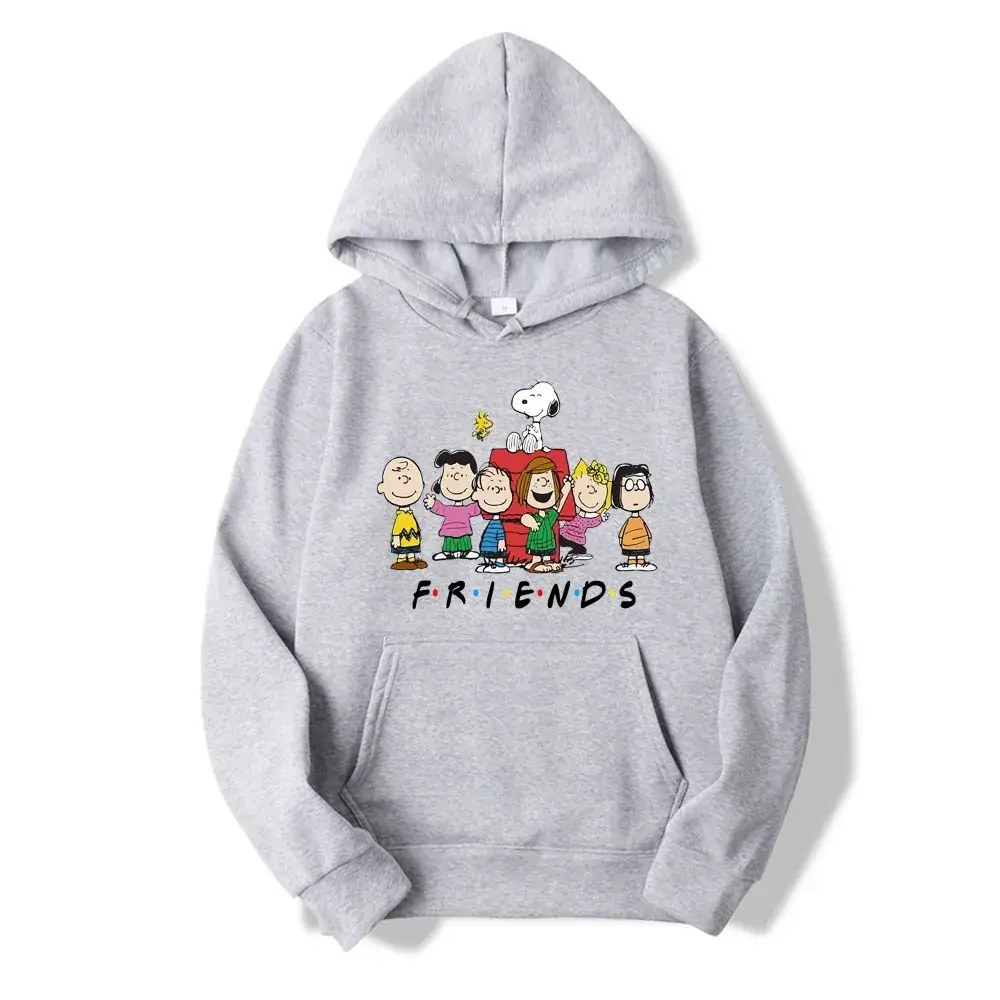 American Classic Cartoon Snoopy Snoopy Hooded Friends Fleece Top for Men - Image 2