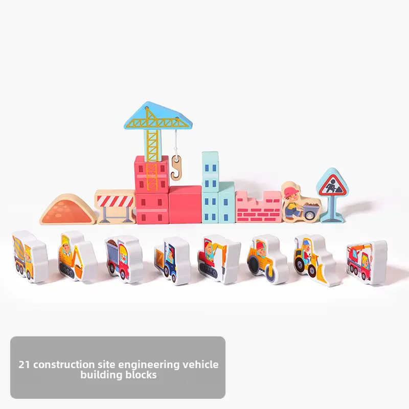 Children's Wooden City Building Blocks Set for Ages 3+ - Image 11