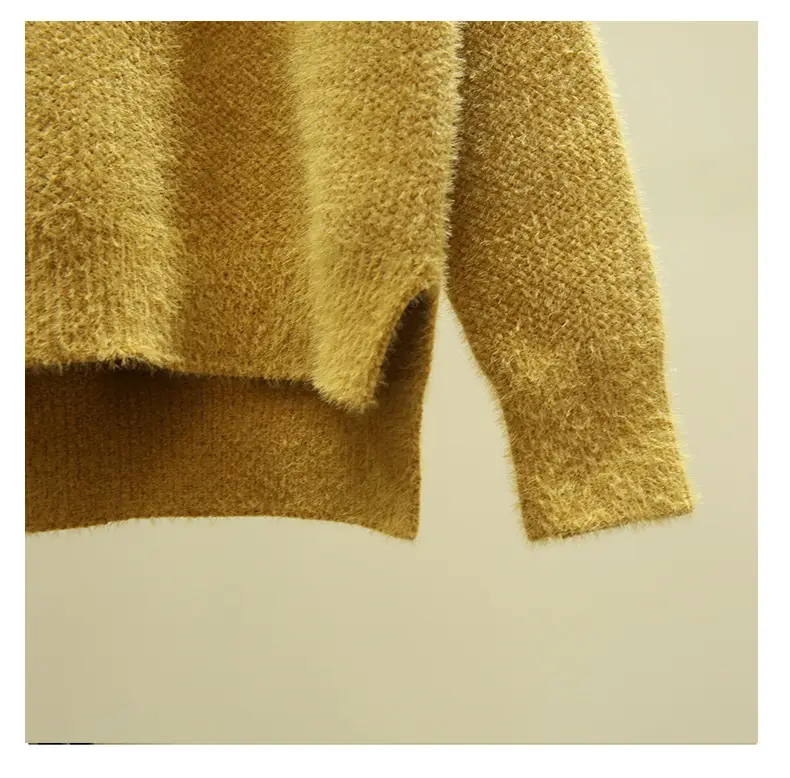 Women Turtleneck Sweater Mink Velvet Golden Autumn Winter — feature 20