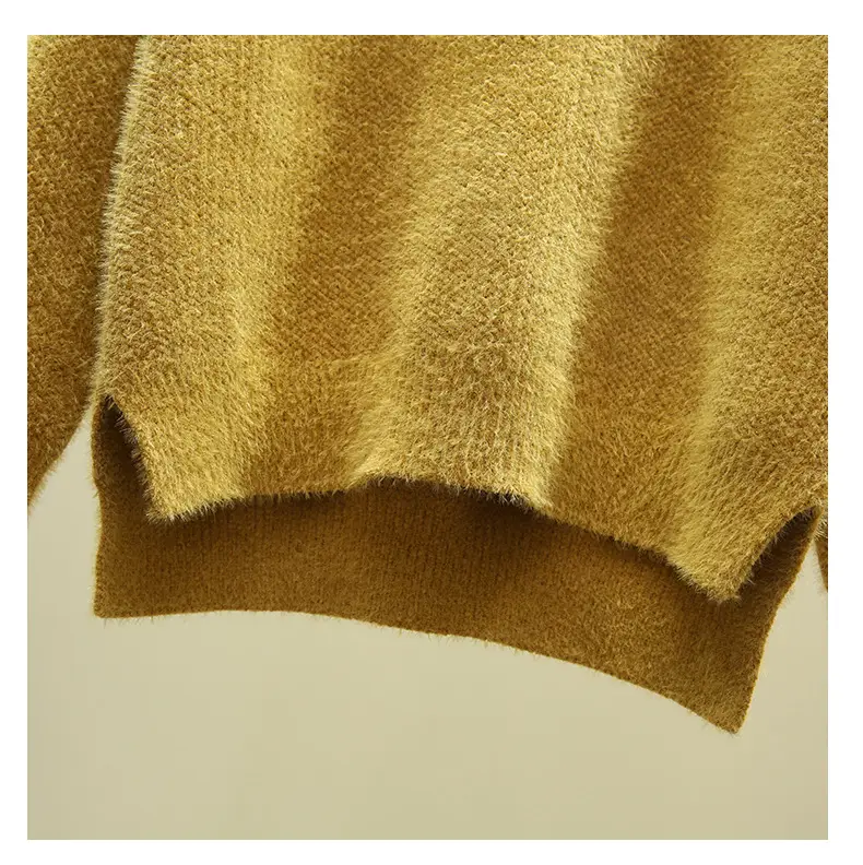 Women Turtleneck Sweater Mink Velvet Golden Autumn Winter — feature 21