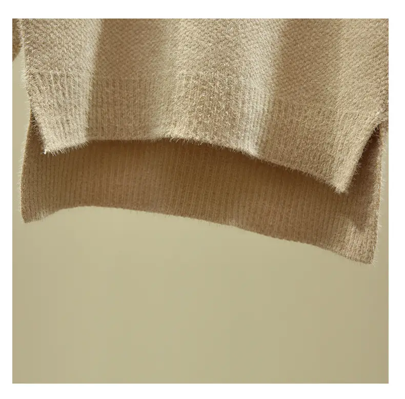 Women Turtleneck Sweater Mink Velvet Golden Autumn Winter — feature 4