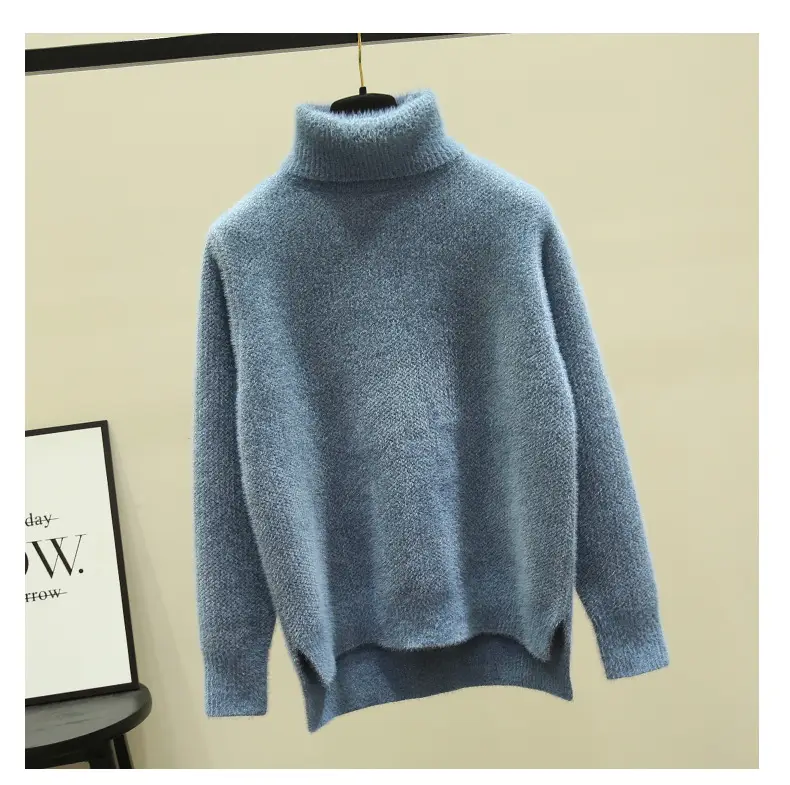 Women Turtleneck Sweater Mink Velvet Golden Autumn Winter — feature 7